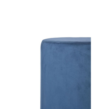 Blue Colour Smooth Velvet Pouf